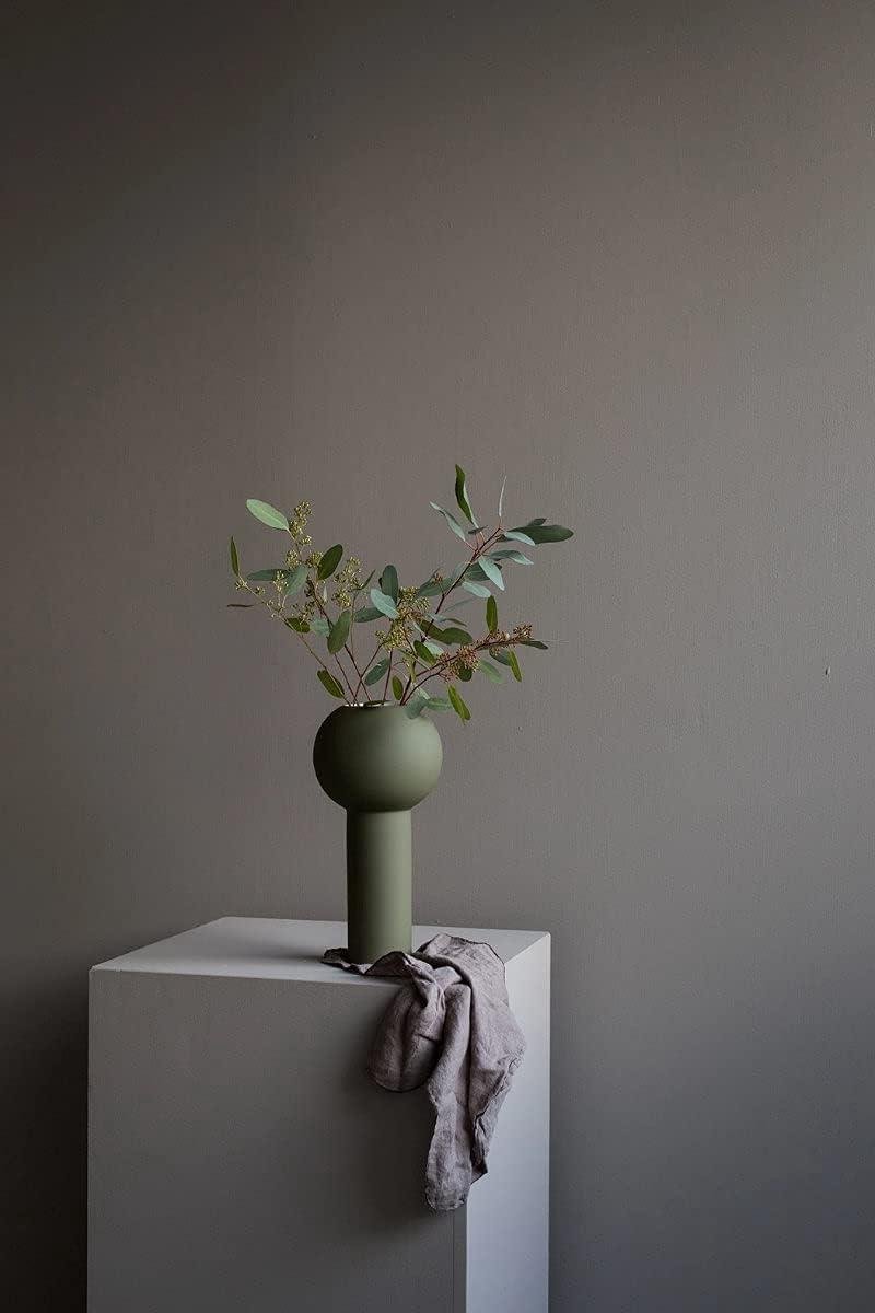 Keramische Vaas - Decoratieve Pot - Huis Decoratie - Handgemaakt Uniek Design - 32 cm - Olijfgroen