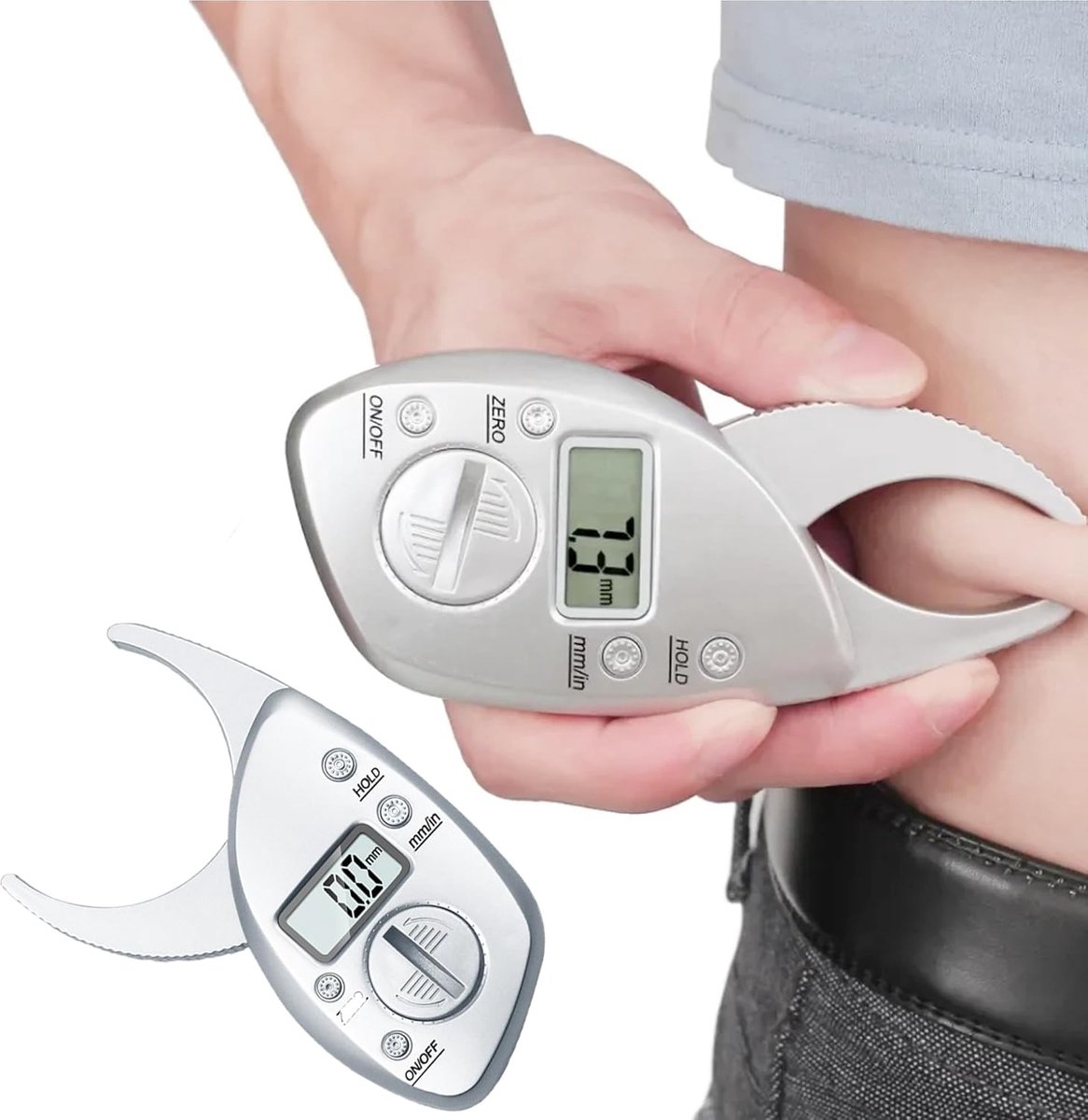 Talgpincet - Vetmaat - Vetmeter, vetclips met digitaal LCD-scherm - Professionele digitale vetmeter - Meetapparaat voor de dikte van leerrimpels