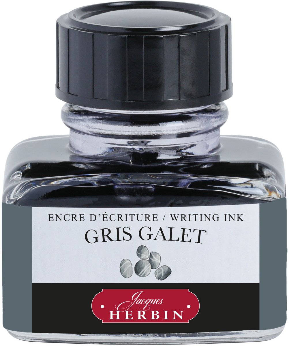 Jacques Herbin Vulpen inkt - Inktfles - Gris Galet - 30 ml - Grijs