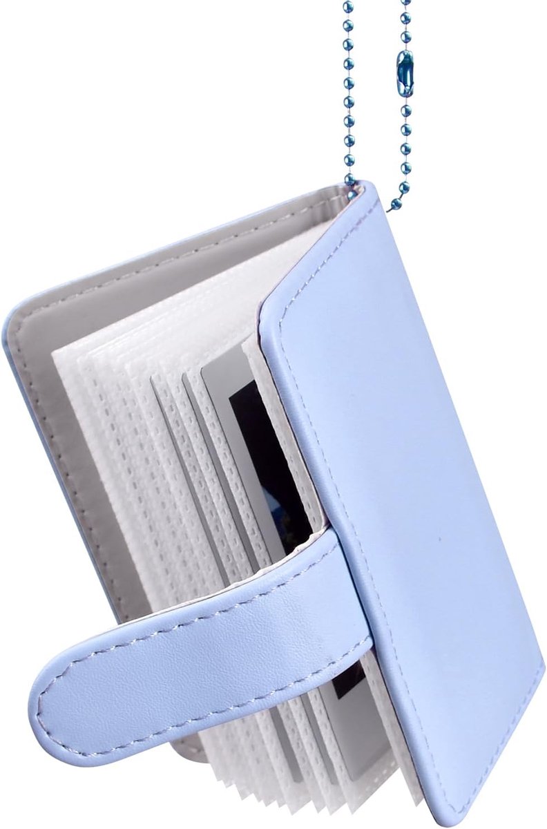 SnelShoppen - Mini Fotoalbum met 32 Zakken - Draagbaar Fotoalbum voor Fujifilm Instax Mini Film - Blauw - Voor Instax Mini 12, 11, 70, 9, 8+, 7s, 40,