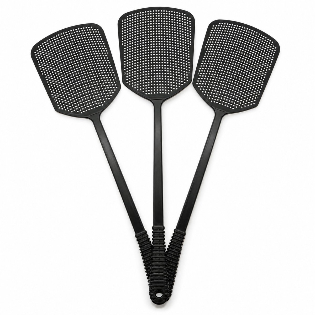 Vliegenmepper Plastic - 3 Stuks - Lange Steel - Ophangbaar- Vliegenvanger voor Binnen en Buiten - Zwart