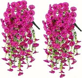 2 Stuks kunstherfstbloemen - 75CM - Kunstplant - Hangplant Kunstplanten - Nep planten - Planten voor buiten - Nepplanten Kunst plant - Kunstbloemen - UV-bestendig - Nep herfsthangbloemen - Petunia's voor veranda, patio, tuin, balkon, herfstdecoratie