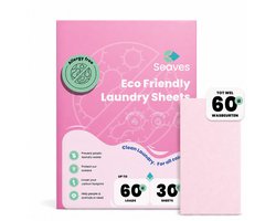 Seaves Wasstrips Allergy Free - 60 Wasbeurten - Wasstrips Proefpakket - Wasmiddel doekjes - Wasvellen - Biologisch afbreekbaar - Plasticvrij