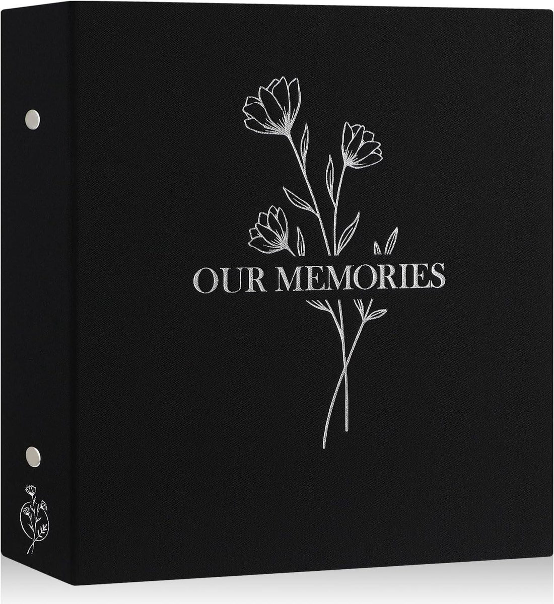SnelShoppen - 10 x 15 Fotoalbum voor 600 Foto's, Instapvakjes, Luxe Linnen Omslag, Zwart met 'Our Memories' - Perfect voor Herinneringen, Feesten, en