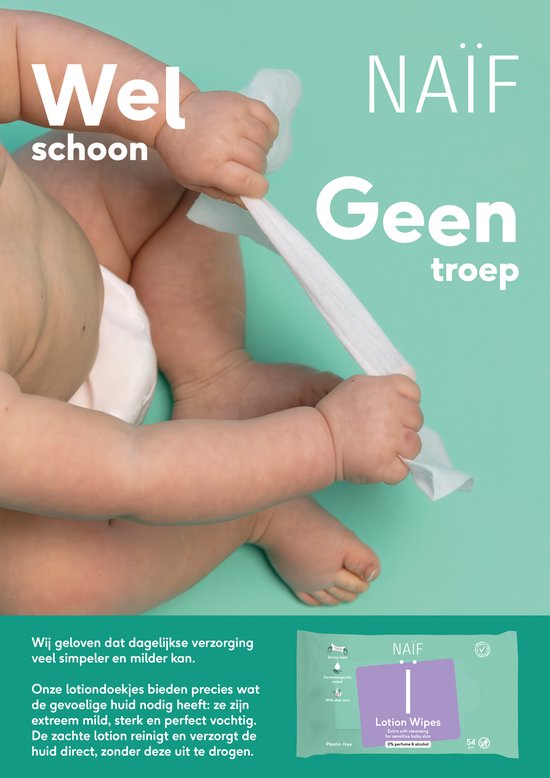 Naïf - Plasticvrije Billendoekjes Lotion - 1728 doekjes (32 stuks x 54 doekjes)