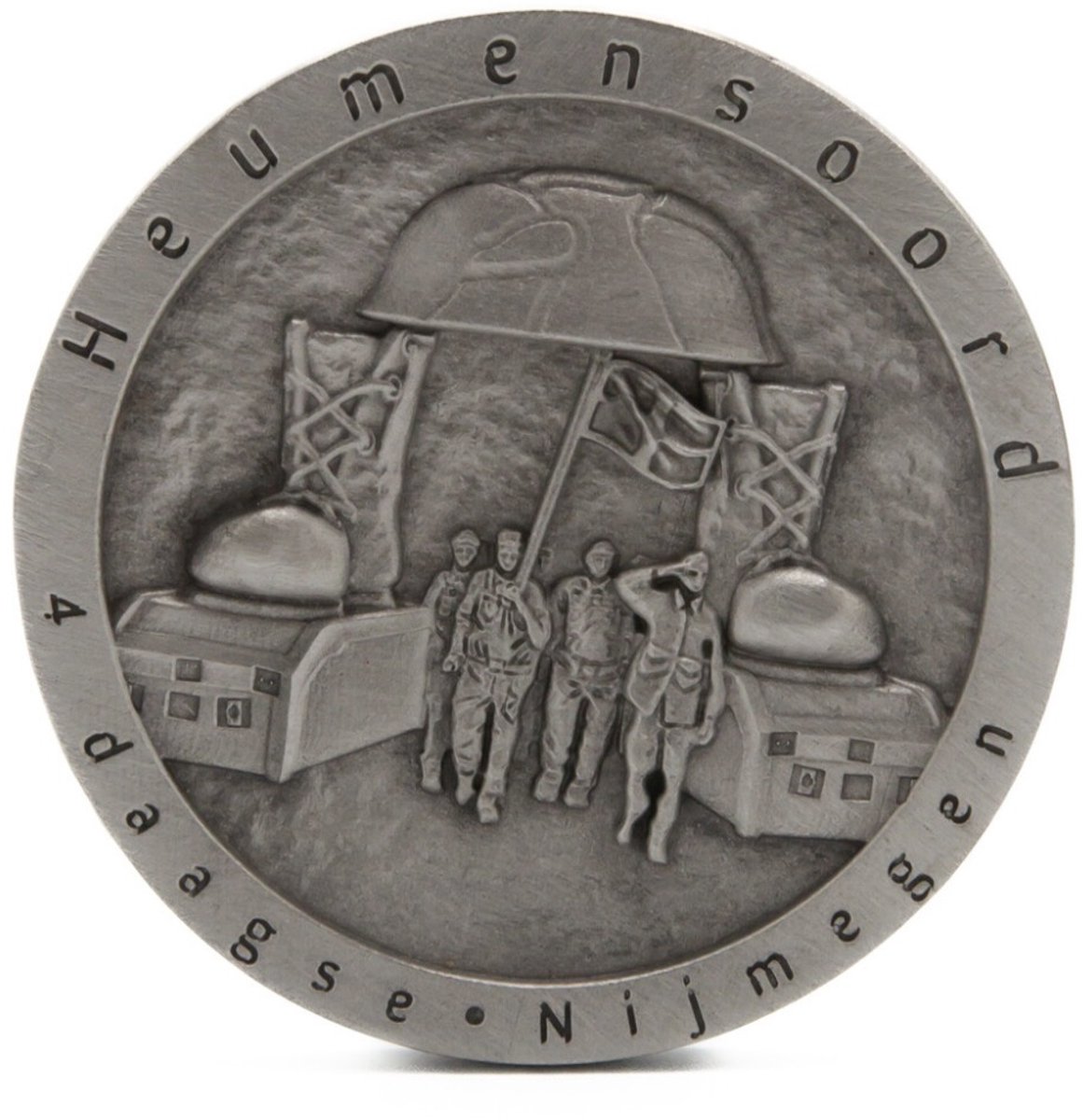 Vierdaagse Nijmegen - Kamp Heumensoord - herinneringsmunt in doosje - tin - Nijmeegse 4Daagse