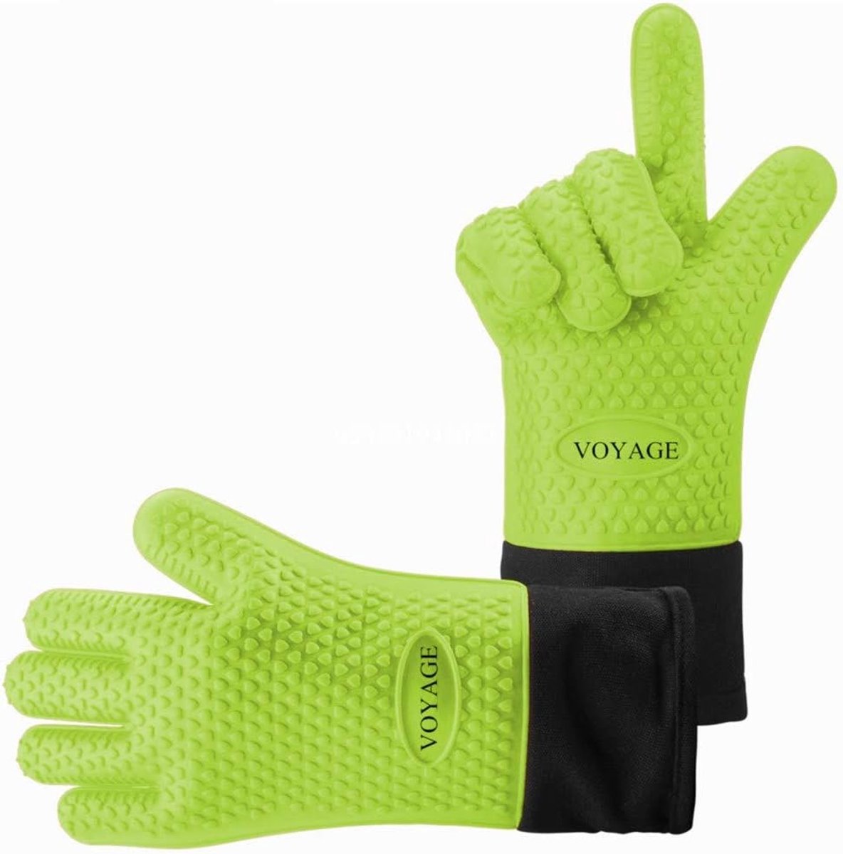 SnelShoppen - Premium Ovenhandschoenen Set van 2 - Hoge Temperatuur Weerstand tot 350 °C - Silicone BBQ Handschoenen voor Bakken en Grillen - Extra La