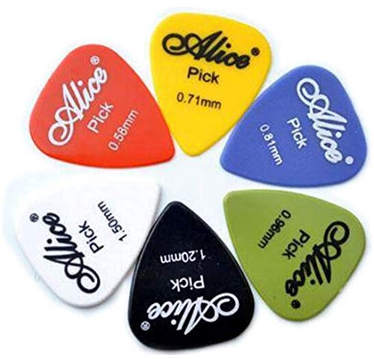 30x Plectrums - Gitaar plectrum set - Guitar picks - Plectra - Gitaar accessoires - Plektrums - Picks voor gitaar - 6 diktes - Kleurenmix - Muziek accessoires - Gitaarspelen - Gitarist - Jonyx