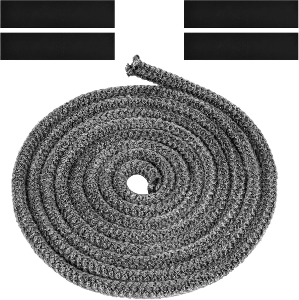 SnelShoppen - Hoogwaardige Oven Deurrubber - Vuurvast Sealing Koord - Pellets Kachel Isolatie Tape - Hittebestendig Tot 600°C - 8mm x 3m - Inclusief 4