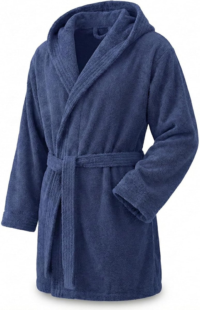 SnelShoppen - Elegante badjas voor dames en heren, uniseks, 100% katoen, 500 g/m², met capuchon of zonder, zacht en absorberend voor douche, spa, zwem