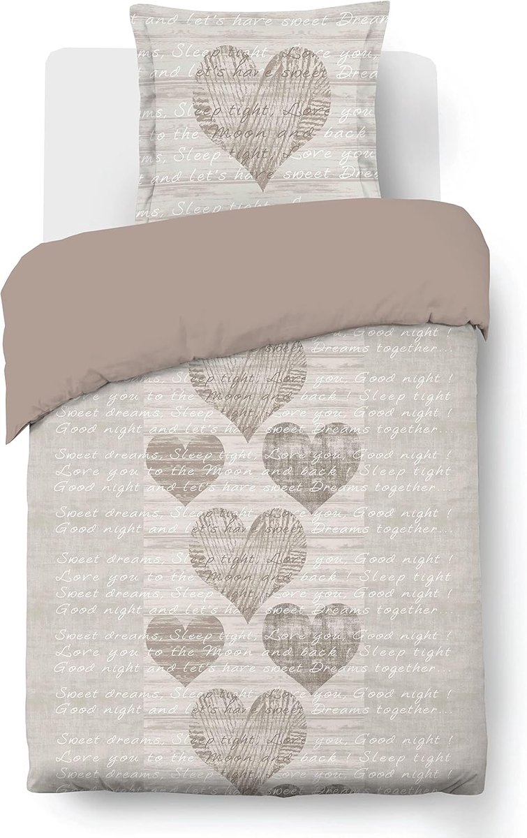 SnelShoppen - Bedlinnen Set Alice - Dekbedovertrek 140 x 200 cm met 1 Kussenhoes 65 x 65 cm - 100% Katoen, Elegant Design, Machinewasbaar, Comfortabel
