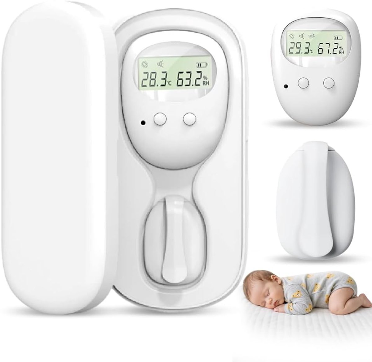 SnelShoppen - Draadloos Bedwettingsalarm met Ontvanger en Clip-on Zender, USB Oplaadbare Bed Sensor voor Kinderen, Alarm met Geluid en Trilling voor J