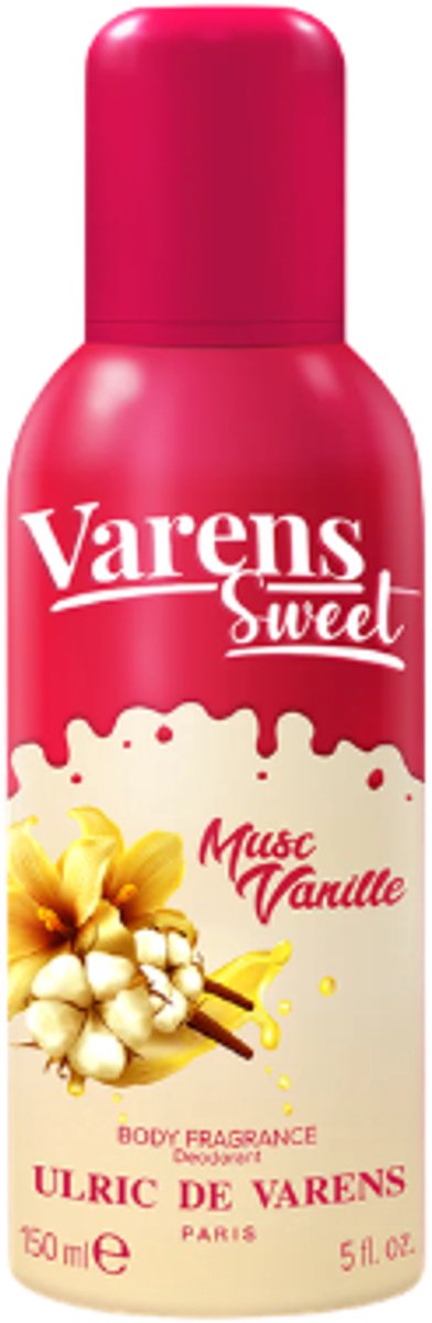 Varens Sweet - Musc Vanille Body Fragrance | 1x 150 ml - Witte Musk & Vanille | Ulric de Varens - Bodymist & Deodorant Spray