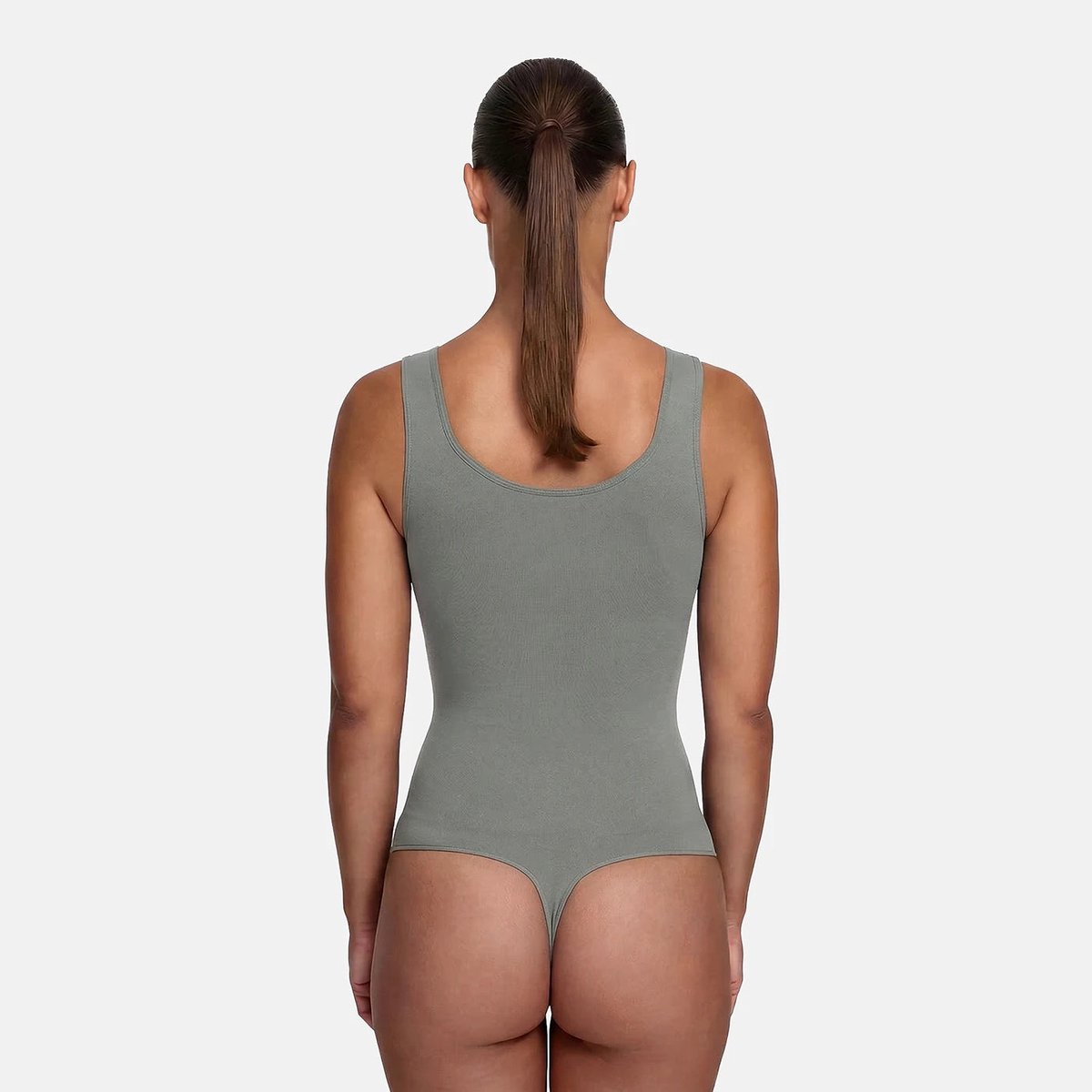 cfab - Tanktop bodysuit met corrigerende shapewear en slipje - Grafiet - XS - Corrigerende Body - Naadlos - corrigerend ondergoed dames