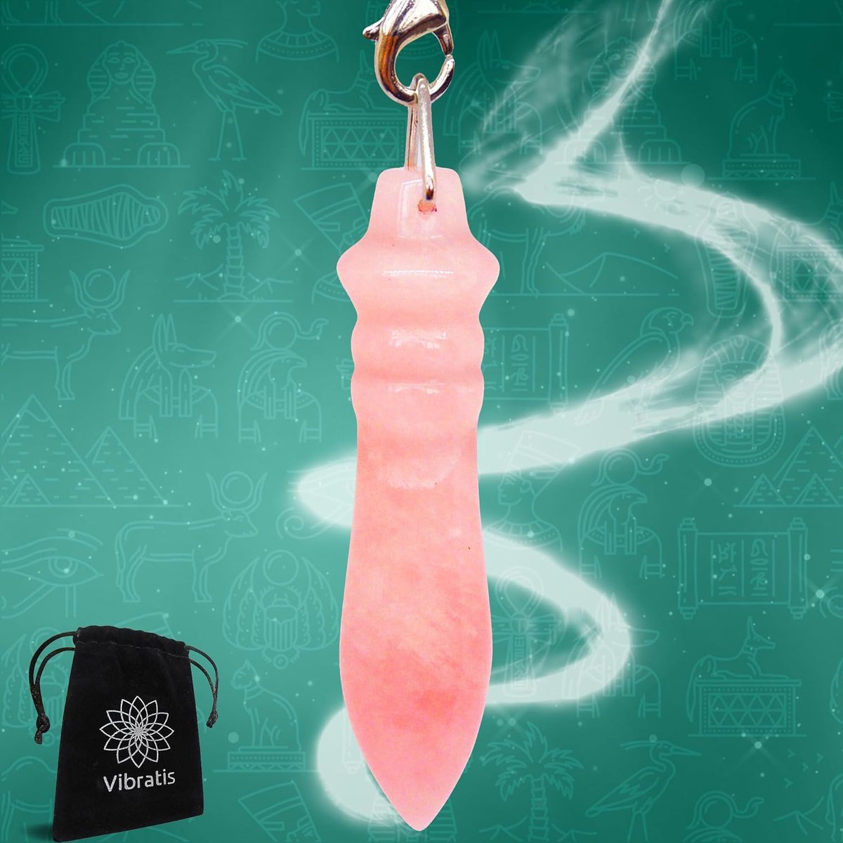 SnelShoppen - Rose Quartz Pendel voor Divinatie | Lichtgewicht Magnetisch Pendel in Rozenk