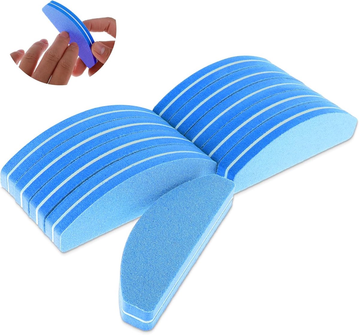 Thijox - 10 Stuks Professionele Nagelvijl, Buffer voor Nagels, 100/180 Grit Polijstvijl, Dubbelzijdige Schuurblokken voor Gelnagels, Wasbaar, Handzaam