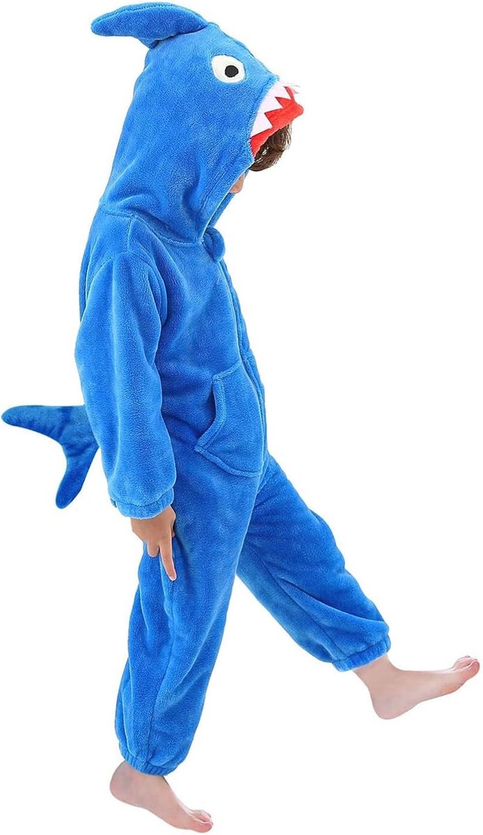 SnelShoppen - Kids Dino Kostuum Jumpsuit Groene Flannel Romper voor Kinderen 4-6 Jaar M - Perfect voor Feesten, Verkleedpartijen en Spelletjes