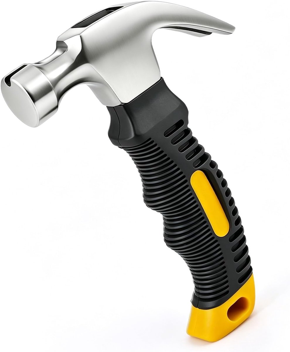 Klauwhamer - Hamer - Mini - Ergonomische handgreep - 227 gram - Kleine klauwhamer - Minihamer - Campinghamer - Spijkerhamer met korte steel - Spijkerhamer