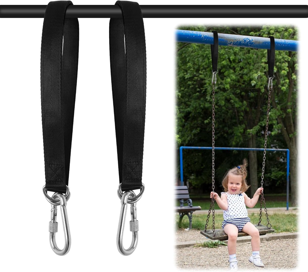 Schommelbevestiging voor Hangmat en Schommel, 50cm, 2 Stuks, Belastbaar tot 400kg