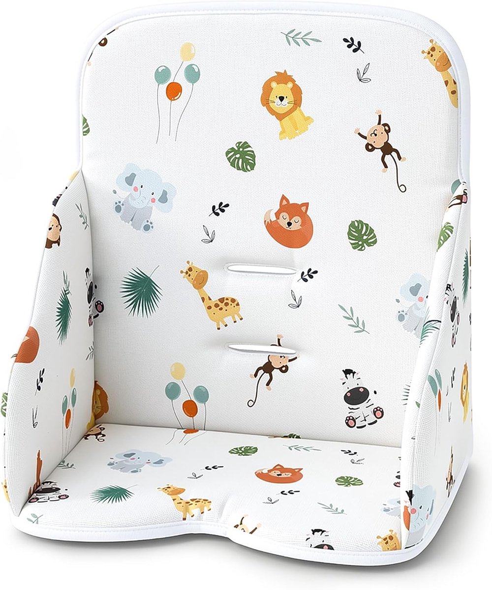 SnelShoppen - Verkleiningskussen Kinderstoel - Universeel Zitkussen voor High Chair - Stoelopvulling voor Voedingstoel - Geschikt voor Safari Thema -