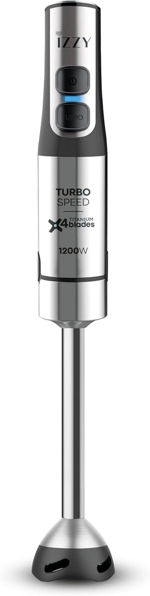 SnelShoppen Ultra Speed Staafmixer 1200W met XL Roestvrijstalen Staaf 5 Snelheden + Turbo Ergonomische Handgreep Anti-Kras Voet Perfect voor Keu