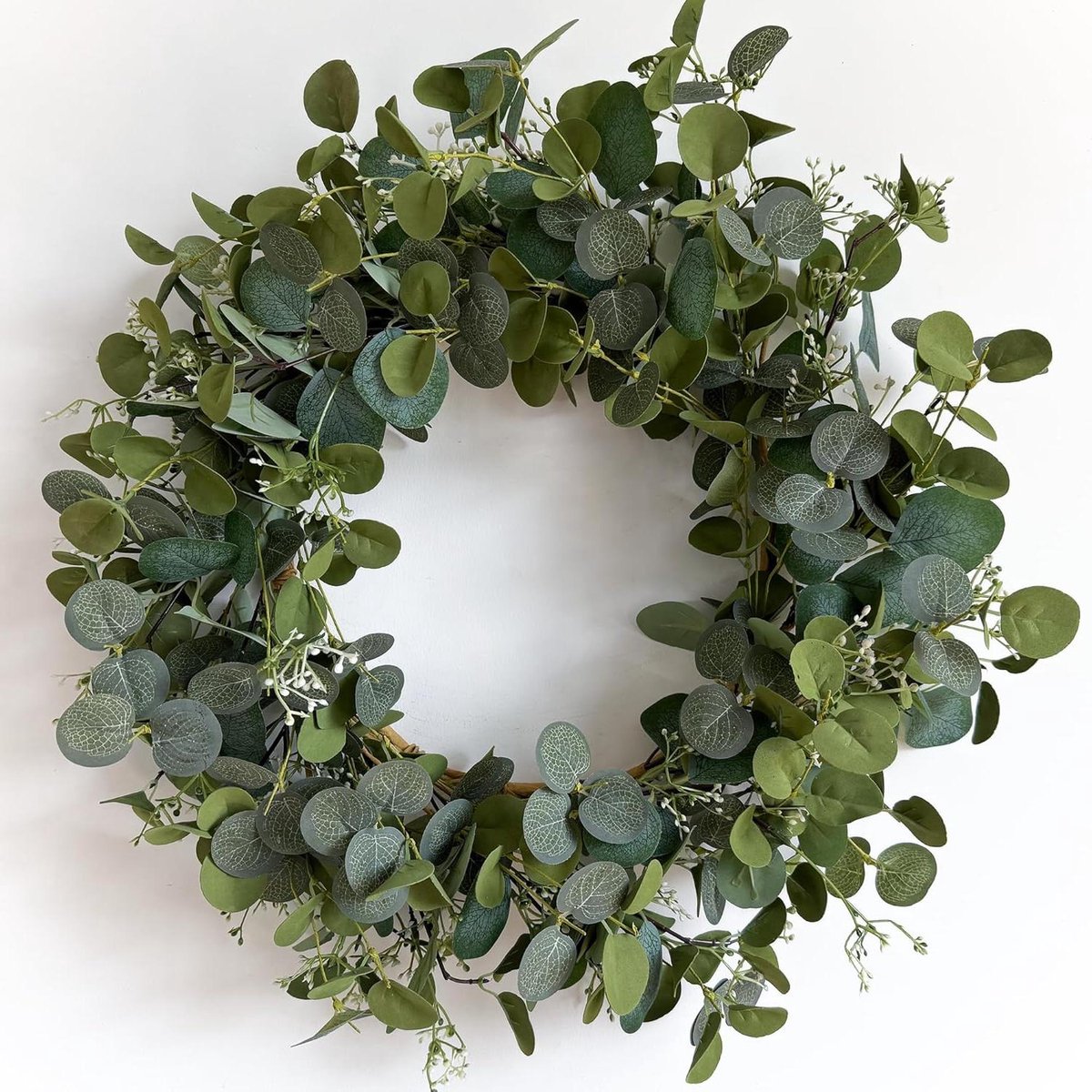 Eucalyptus Krans - Groene Bladeren - Deur Decoratie - Handgemaakt Ontwerp - 22 Inch - Groen
