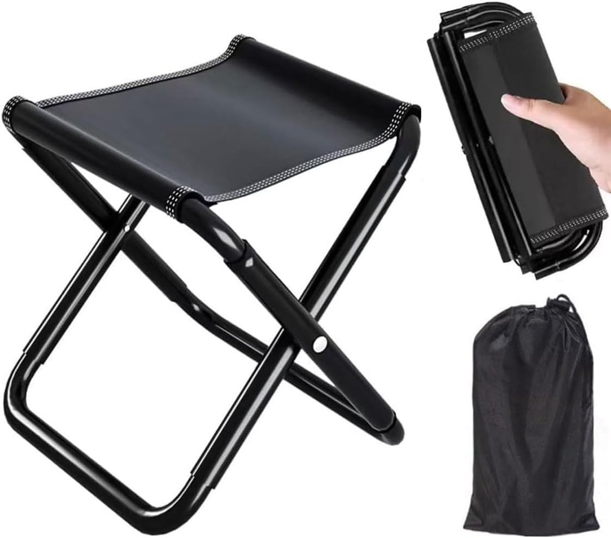 SnelShoppen - Camping Kruk - Draagbare Klapkruk 30CM - Lichtgewicht Opvouwbare Stoel voor Camping, Tuin, Feest, Wandelen, Kinderen - Ideaal voor Buite