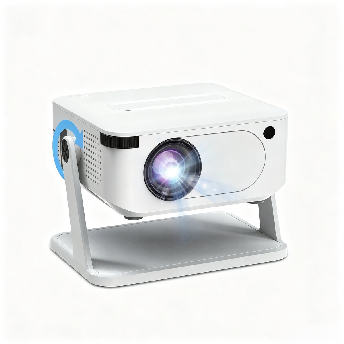 Mini Beamer 720P - Projector - Draadloze Projector - Android Beamer – WiFi 6 – Bluetooth 5.0 – Compact Formaat – Lage Geluidsproductie – Thuisbioscoop - 1 stuk - Wit