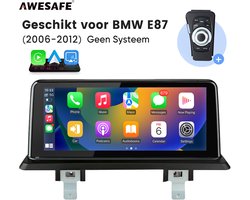 Awesafe Autoradio - Geschikt voor BMW 1 Serie E81 E82 E87 E88 2006 t/m 2012 - Linux Systeem - Draadloos CarPlay & Android Auto - Bluetooth WIFI - Radio Scherm - 10.25 Inch Multimedia Touchscreen - 2006 2007 2008 2009 2010 2011 2012