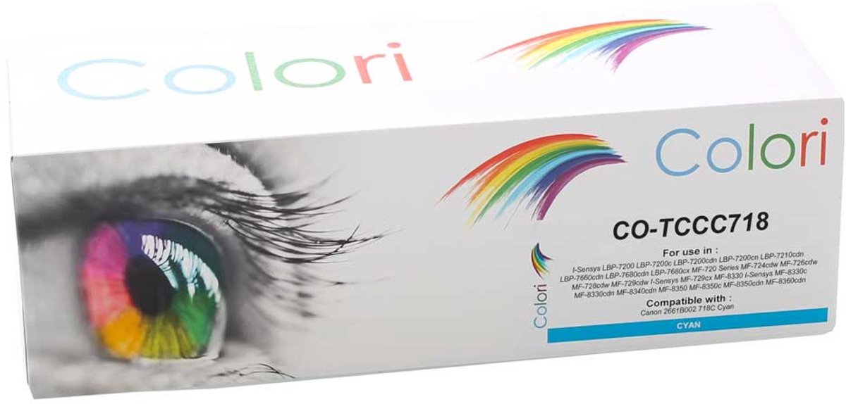 Colori huismerk toner geschikt voor Canon 718 cyan voor LBP-7200 LBP-7200c LBP-7200cdn LBP-7200cn LBP-7210cdn LBP-7660cdn LBP-7680cdn LBP-7680cx MF-724cdw MF-726cdw MF-728cdw MF-729cdw MF-729cx MF-8330