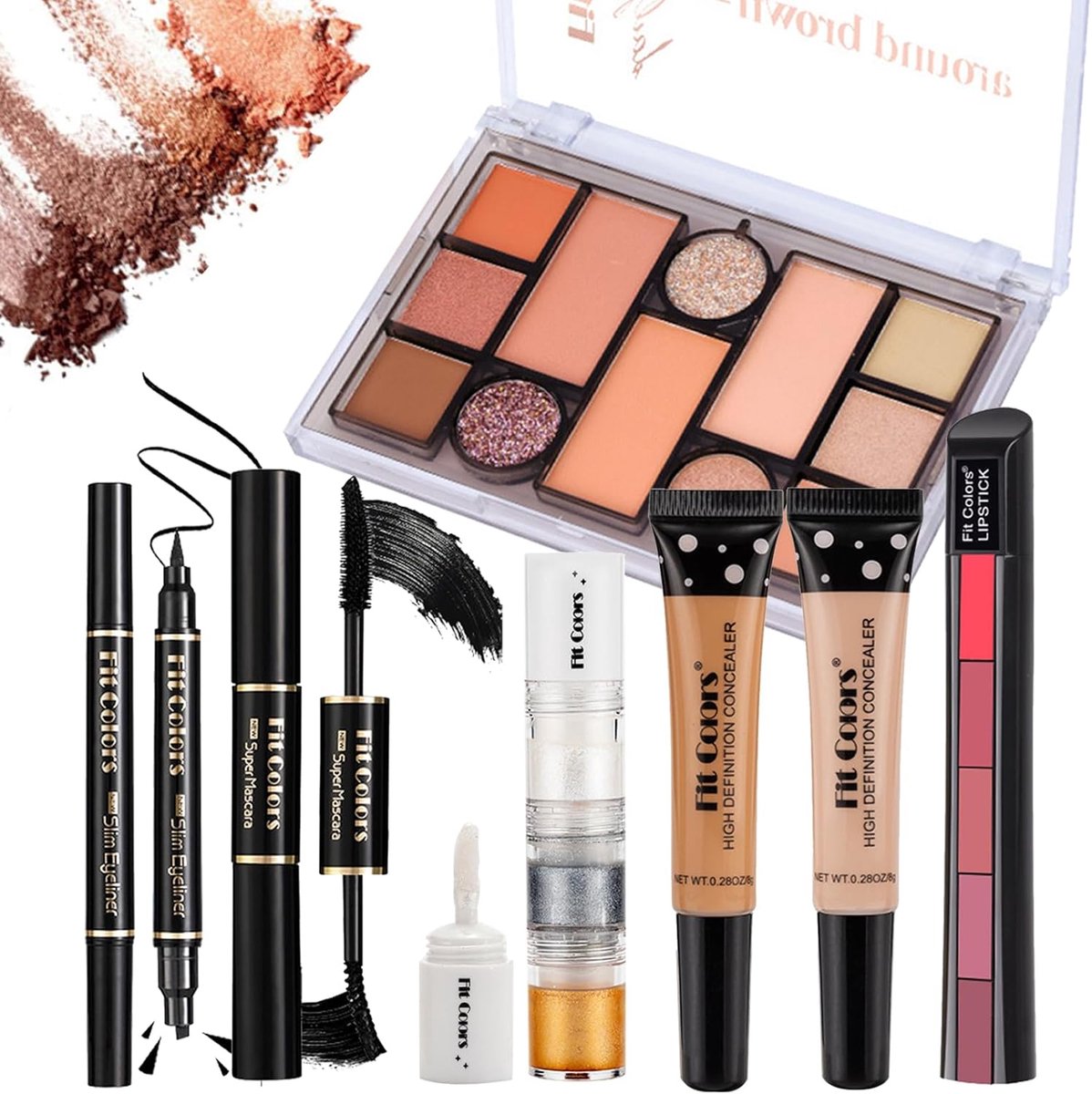 SnelShoppen - Professionele Make-upset met Cosmetische Tas - Essentiële Make-up Palet voor Oogschaduw, Foundation en Lipgloss - Draagbaar en Perfect v