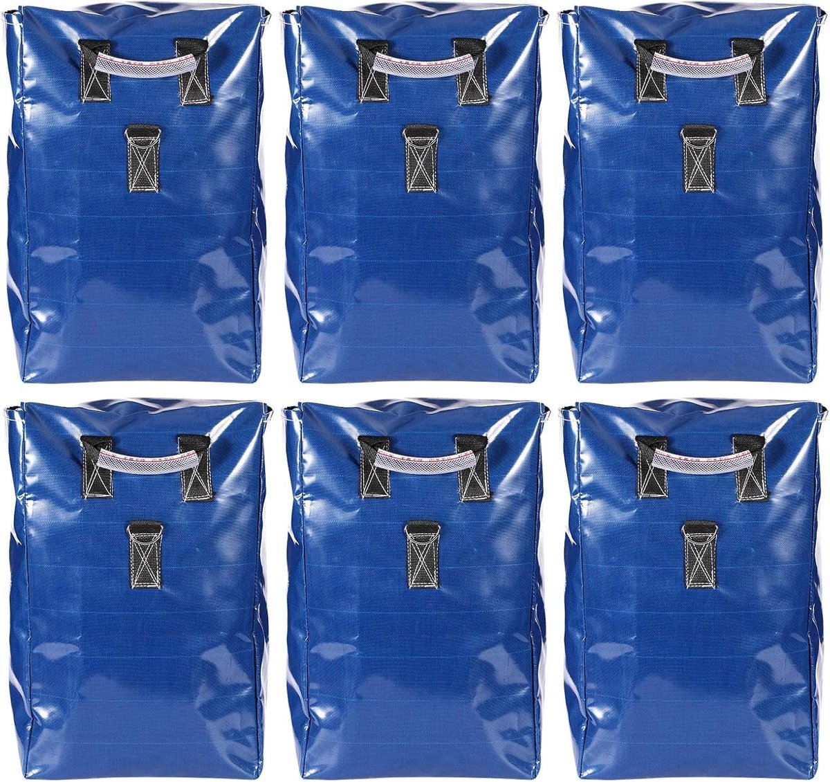 SnelShoppen - 6x Vinyl Zandzakken - Zware Zandzakken met Handvatten voor Springkussens, Canopy Tent, Waterglijbanen - Duurzaam en Weerbestendig - Blau