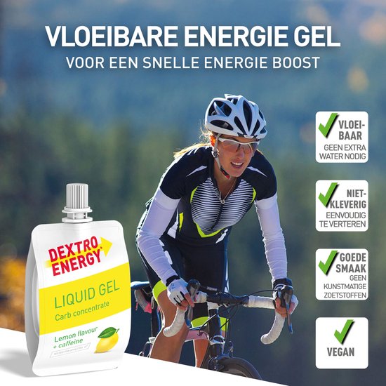 Dextro Energy Liquid Energy Gel - Citroen + Caffeine - Sportgel - Energie Gel - 18 x 60 gram — afbeelding 4