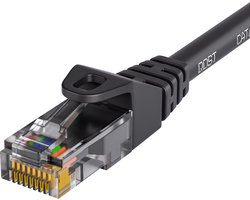 Qost - CAT6 internetkabel - CCA / UTP - 10 Gbps / 250 MHz - RJ45 Connectoren - Patchkabel / Netwerkkabel - 1 meter - Zwart