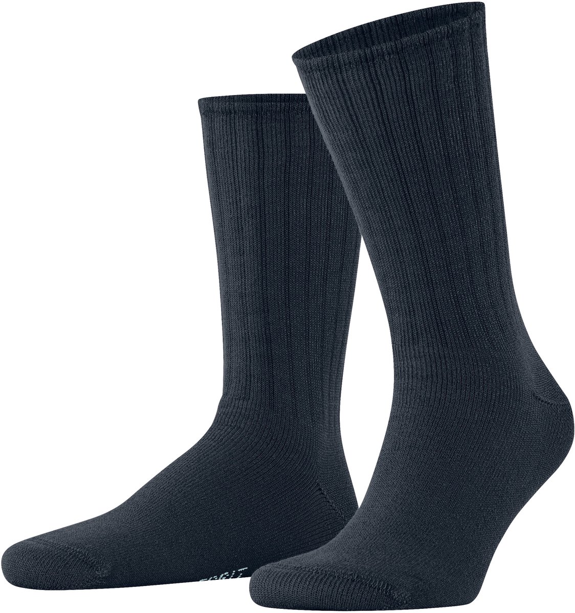 Esprit Rib Boot eenkleurig katoen sokken heren blauw - maat 43-46