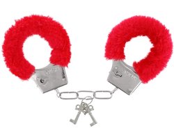 Handboeien pluche - Fluffy handboeien - Hand cuffs - Roleplay - Erotische speeltjes - Seksspeeltje - Vastbinden - Erotiek - Inclusief 2 sleuteltjes - Rood - Jonyx