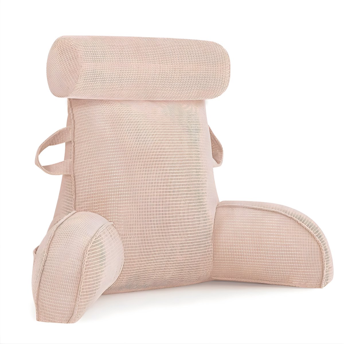 Leeskussen - Rug-, arm- en neksupport kussen met afneembare hoes - Zacht gewatteerd materiaal in beige 80 x 40 x 50 cm