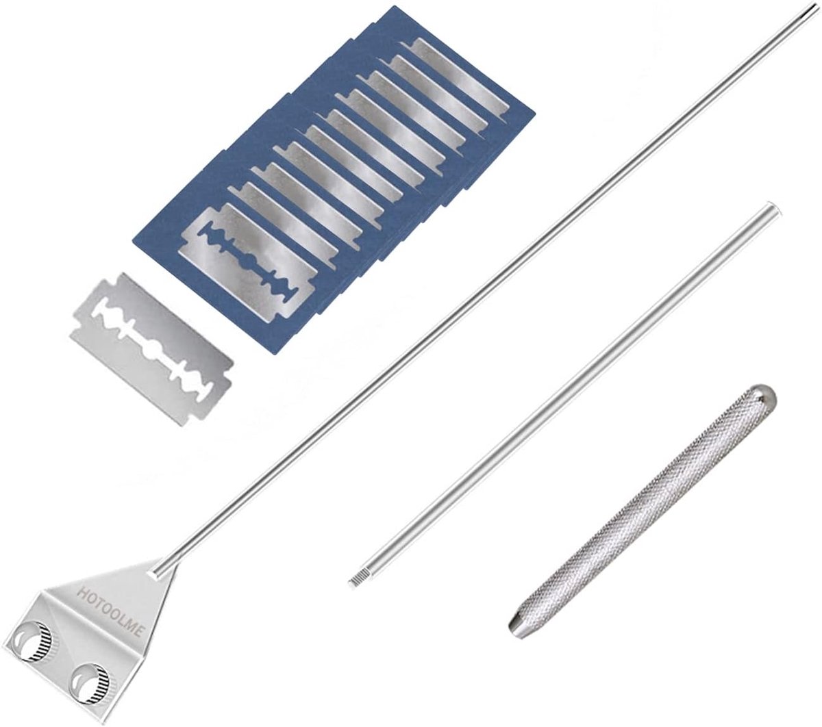 SnelShoppen - 25.6" Algenschraper voor Aquarium, Roestvrijstalen Scheermes met Lange Handvat 65cm, Effectieve Reiniging voor Glas Aquarium, Onderhouds