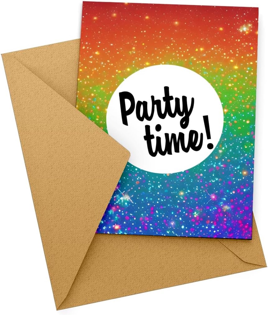 SnelShoppen - Kleurmedia Uitnodiging Kinderfeestje - 10x Feestelijke Kaarten met Envelop - Thema Party - Beschrijfbare Verjaardagskaarten voor Jongens
