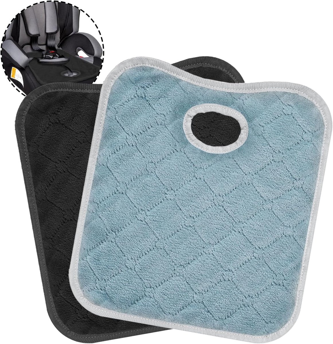SnelShoppen - 2 Stuks Stoelbeschermers voor Zindelijkheidstraining | Absorberend en Lekvrij | Kinderwagen Accessoires | Zwart en Grijs | Geschikt voor