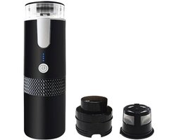 LISM-Draagbaar koffiezetapparaat, waterreservoir van 160 ml, geschikt voor koffiepoeder en capsules, 1200 mAh batterij, ideaal voor op reis.