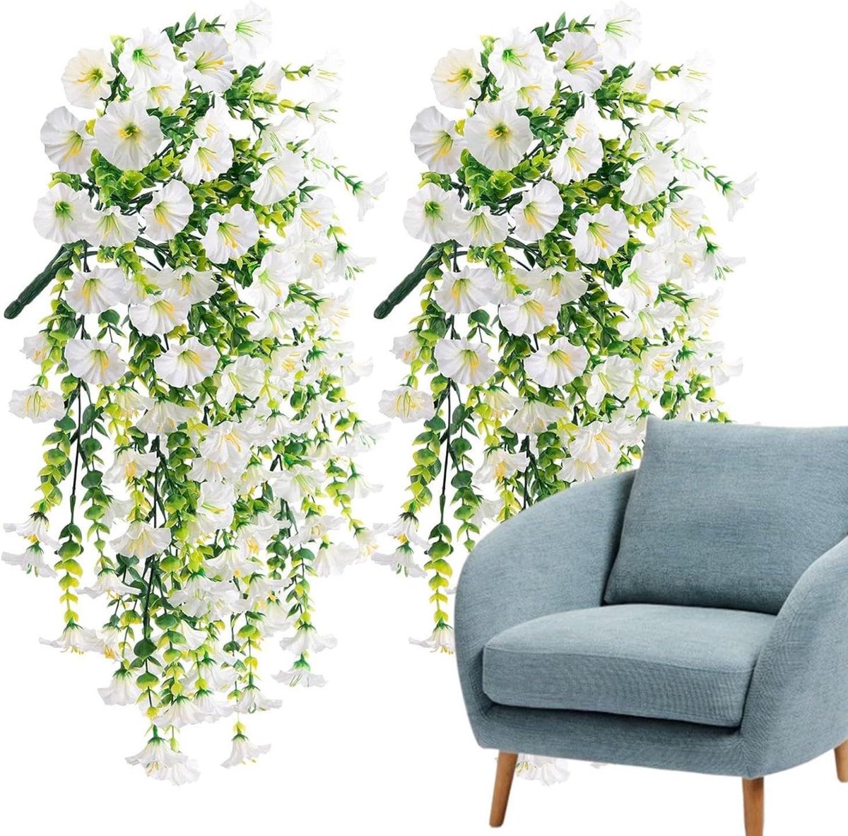 Kunstpetunia's - Namaakbloemen - Decoratief Gebruik - Weerbestendig UV-bestendig - 75 cm -