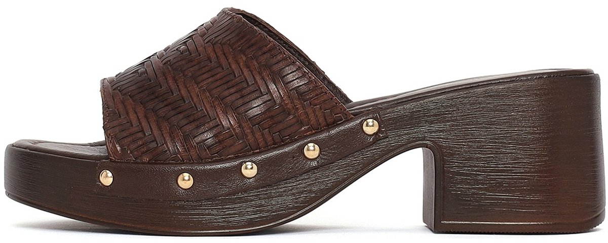 DERIMOD Muiltjes Met Middelhoge Hak Leren Mid Heel Muiltjes