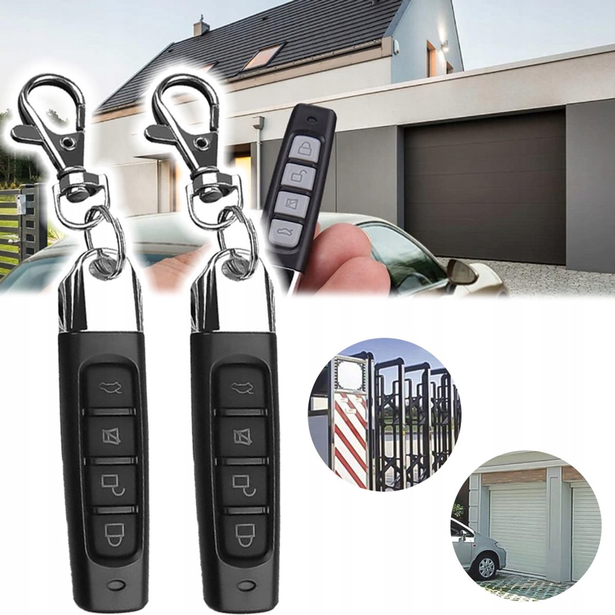 2 Stuks Universele 433MHz Afstandsbedieningen Met Groot Bereik - 12V Compact 67 mm Betrouwbaar Signaal - Voor Garagedeuren Poorten En Alarmsystemen