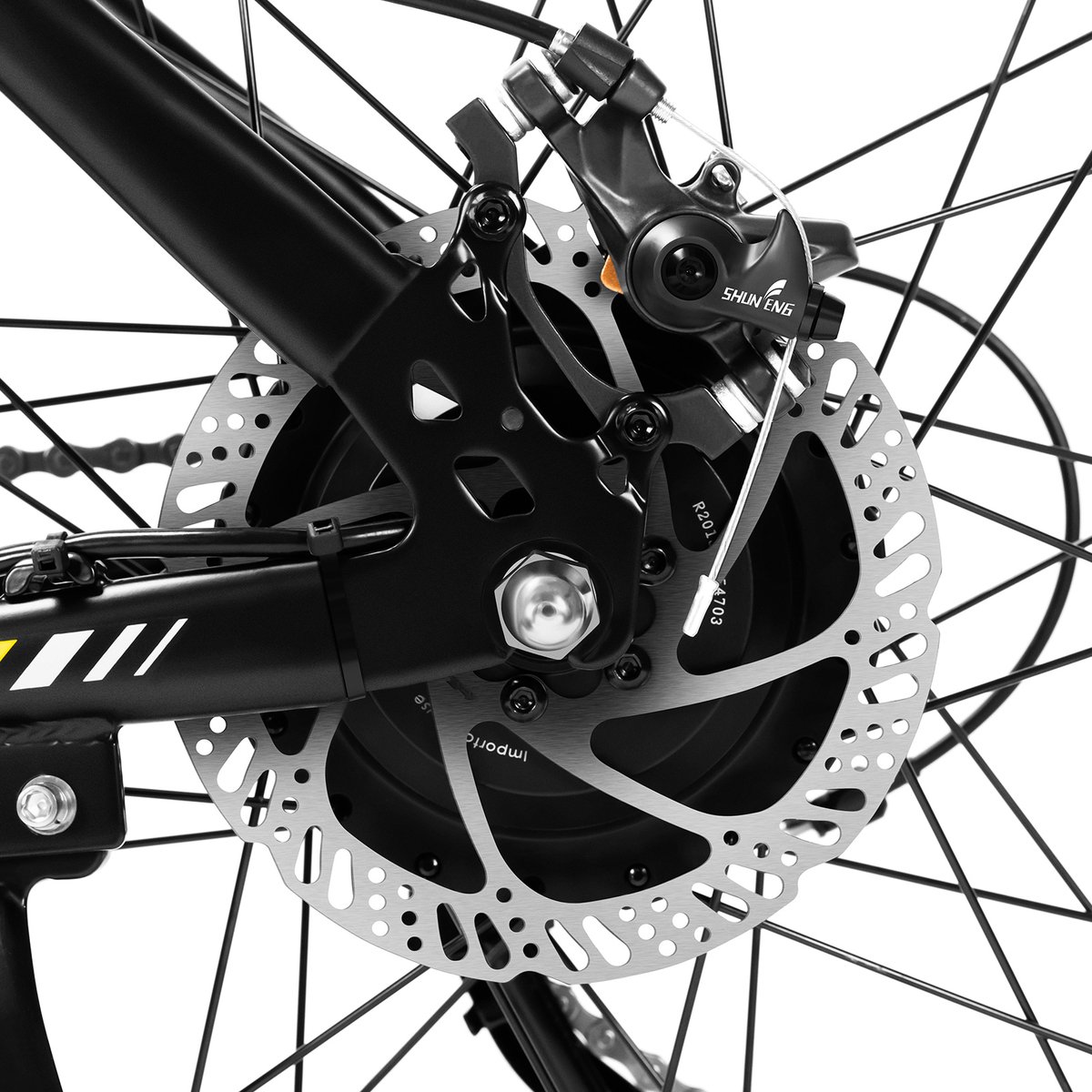 Touroll U1 26-inch Off-Road Tire elektrische MTB fiets met 250W motor, 36V 13Ah verwisselbare batterij, max 65km actieradius, Shimano 21 versnellingen schijfrem IPX4 waterdicht - Zwart - afbeelding 3