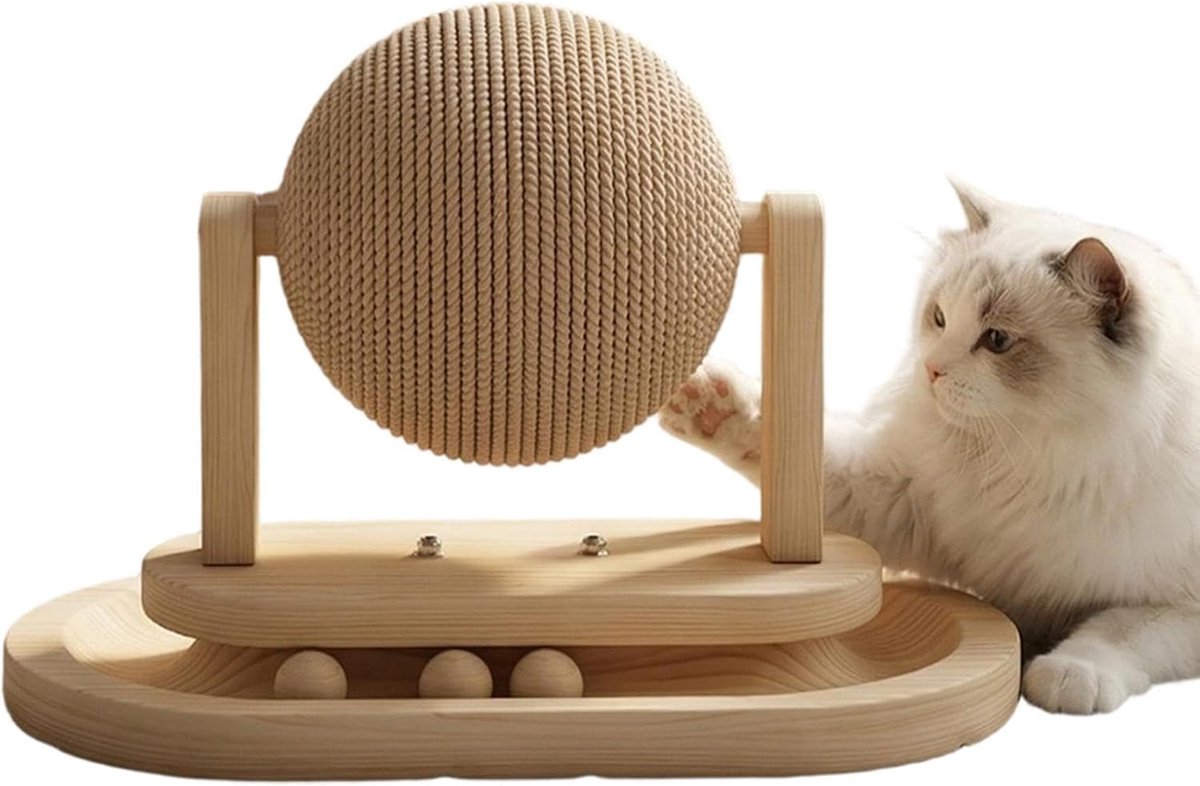 1 Krabbal voor huisdieren - 30×19×22 cm - Geschikt voor kittens en binnenkatten - Geschikt voor diverse locaties, zoals huizen, kantoren en dierenverblijven - Houtkleur