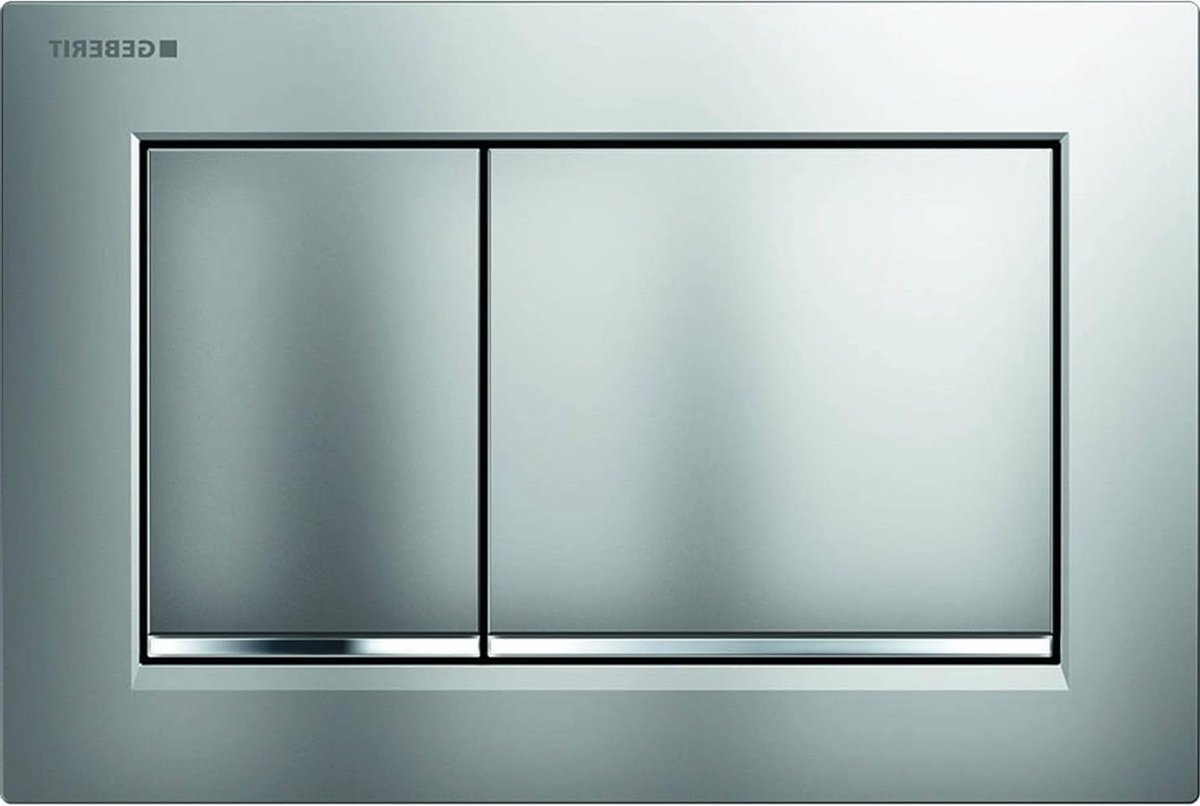 Afdekplaat Toilet - Bedieningsplaat Spoeling - Dubbele Spoeling - Boven of voren bediening - 21 x 14 cm - Wit