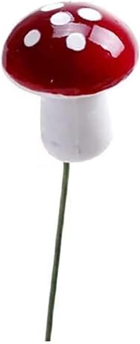 Mini Paddenstoelen - Tuin Decoratie - Miniatuur Landschap - Levendige Kleuren - 20 Stuks - Rood