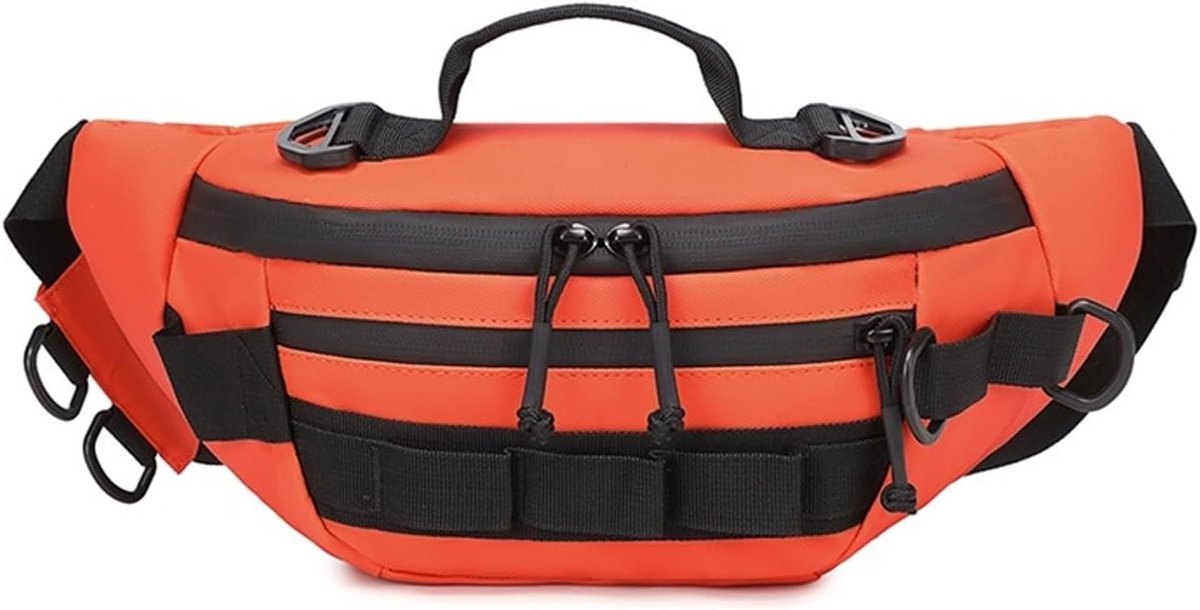 VHV - Heuptas - Crossbody tas en riemtas - Voor wandelen, fietsen, vissen en reizen - Voor dames en heren - 38*17*10cm - Oranje