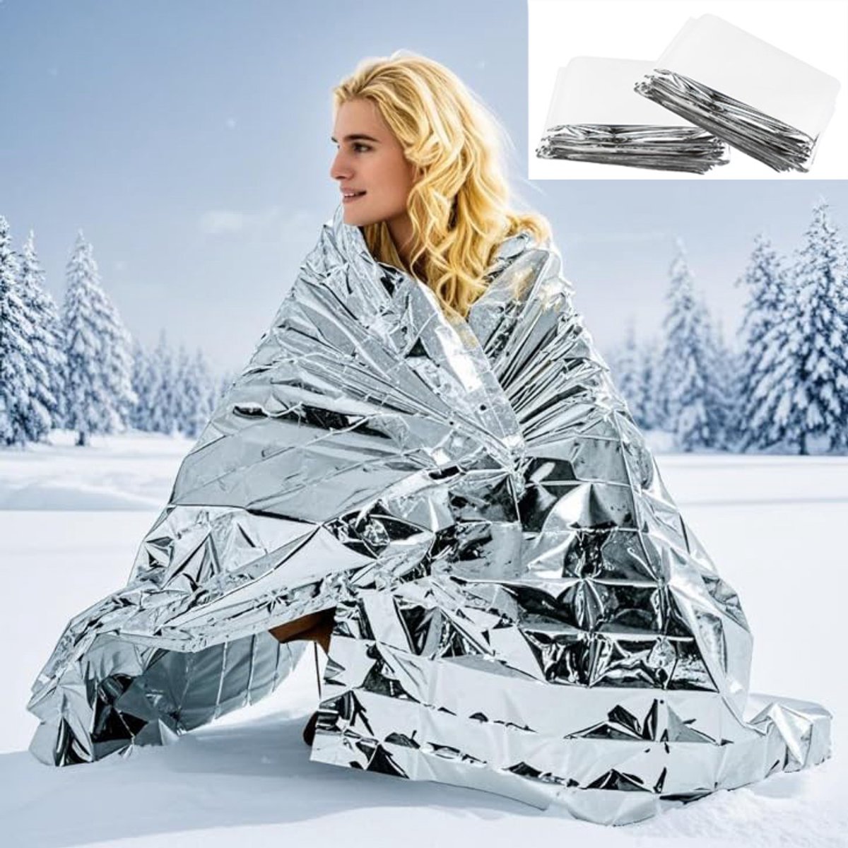Emergency Survival Blankets 10 Pack - 160x210cm Thermal Foil Blankets - Lightweight Mylar Emergency Blankets for Camping Hiking First Aid Outdoor Survival